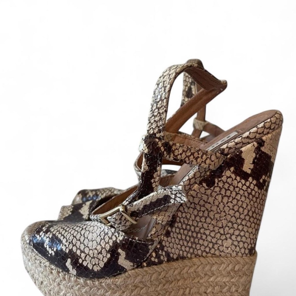 Dune London Snake Print Wedge Sandals